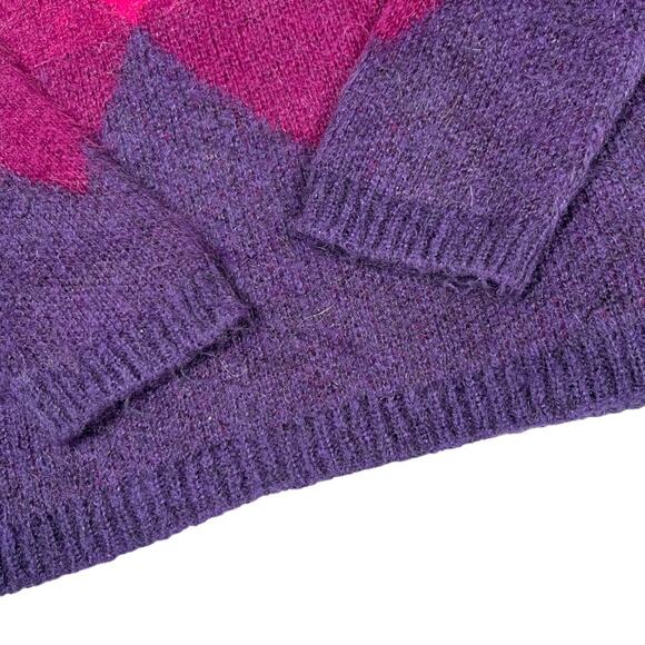 Gemelli Sweater Chevron Mohair Blend Crewneck Purple Blue Pink Women's Small - Picture 9 of 11